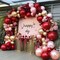 Burgundy Pink Balloon Garland - Double Stuffed Ruby Red Pearl Pink Gold Balloon Arch Kit Wine Red Maroon Metallic Balloons for Birthday Baby Bridal Shower Mother's Day Engagement Wedding Party Decor
